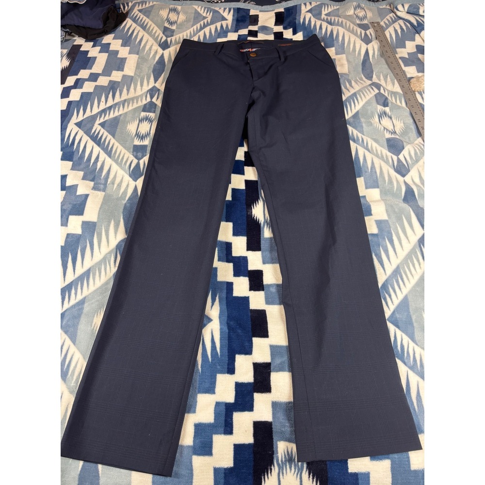 Alberto Lou-J Ceramica Glencheck Navy Slim Fit Trousers Mens 30x32 5986 1947